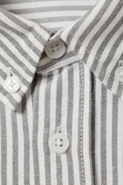 Weekday RELAXED BUTTON DOWN SHIRT striped dark mole New