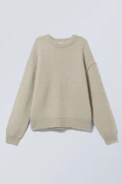 Weekday RELAXED HAIRY KNITTED SWEATER dusty beige Outlet