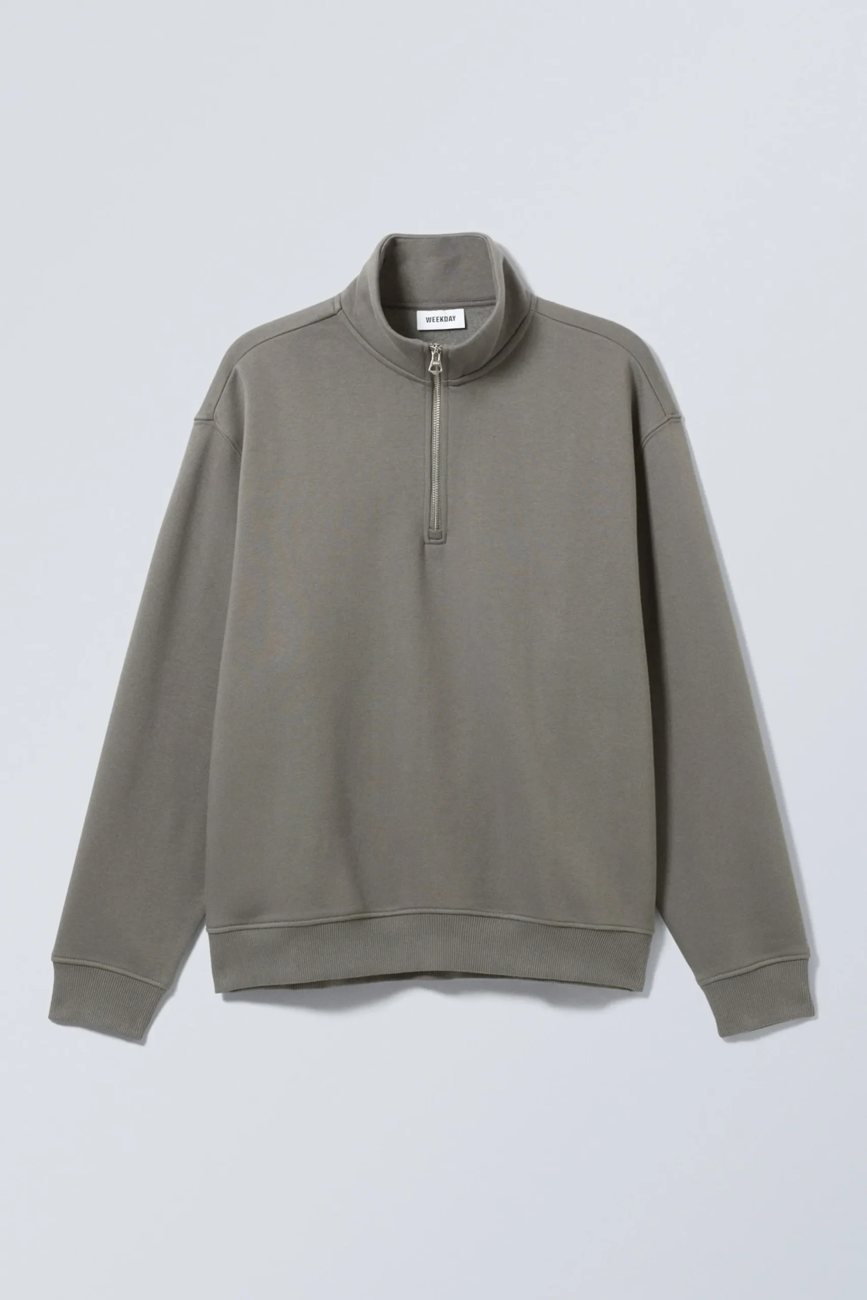 Weekday RELAXED HEAVY HALF ZIP SWEATER dusty grey Cheap