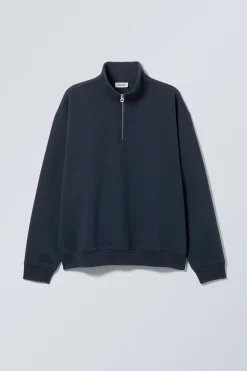 Weekday RELAXED HEAVY HALF ZIP SWEATER dark blue Fashion