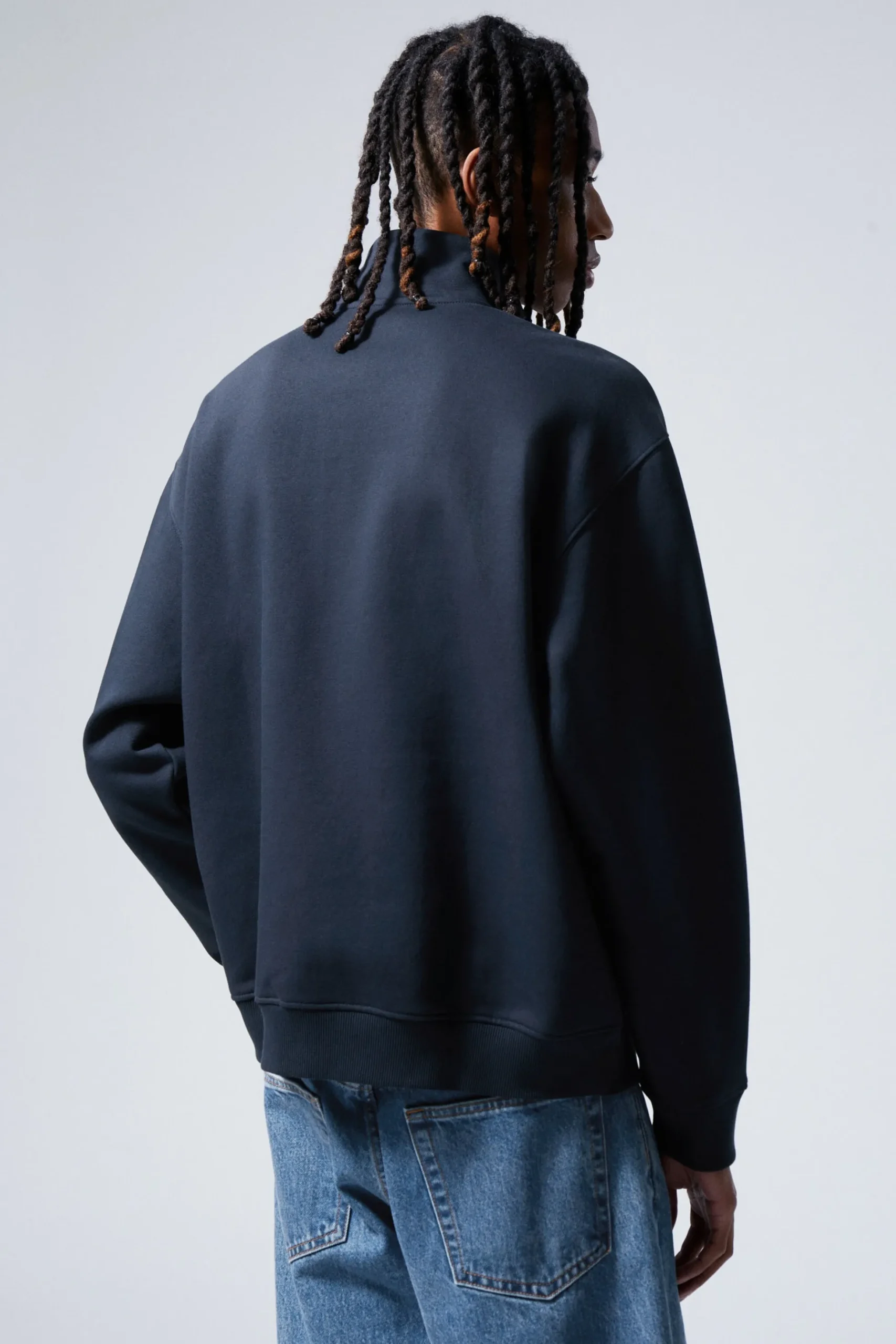 Weekday RELAXED HEAVY HALF ZIP SWEATER dark blue Fashion