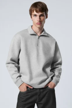 Weekday RELAXED HEAVY HALF ZIP SWEATER light grey Flash Sale