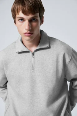 Weekday RELAXED HEAVY HALF ZIP SWEATER light grey Flash Sale