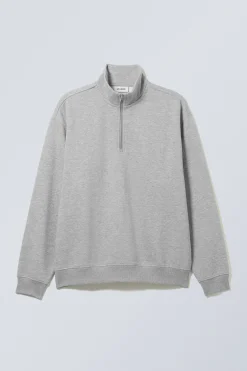 Weekday RELAXED HEAVY HALF ZIP SWEATER light grey Flash Sale