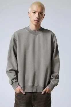 Weekday RELAXED HEAVYWEIGHT SWEATSHIRT washed dusty grey Outlet