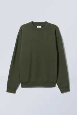Weekday RELAXED HEAVYWEIGHT SWEATSHIRT dark khaki green Cheap