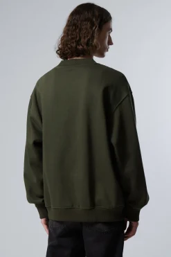Weekday RELAXED HEAVYWEIGHT SWEATSHIRT dark khaki green Cheap