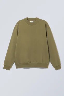 Weekday RELAXED HEAVYWEIGHT SWEATSHIRT dusty khaki green Sale