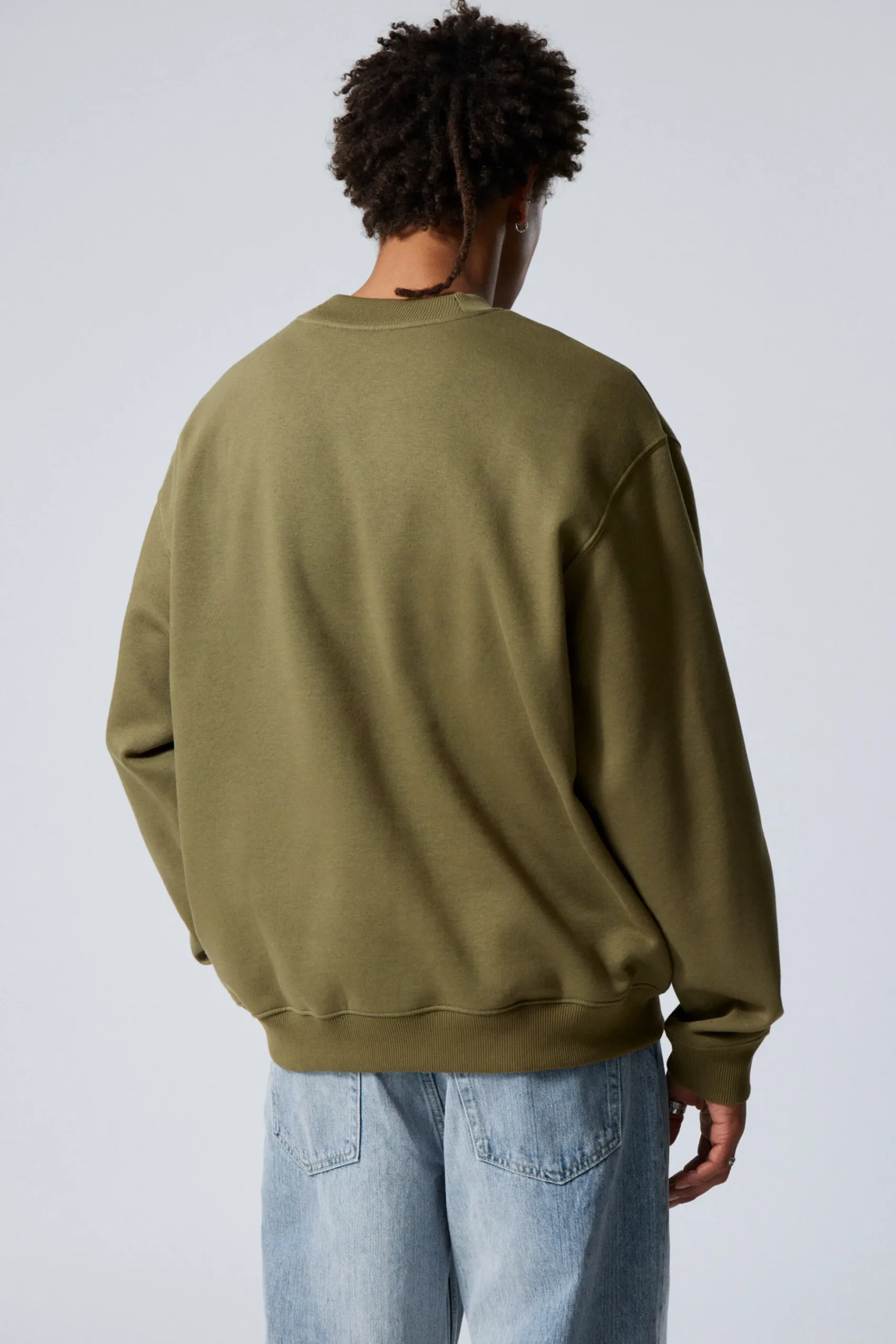 Weekday RELAXED HEAVYWEIGHT SWEATSHIRT dusty khaki green Sale