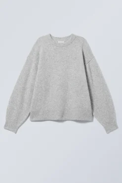 Weekday RELAXED KNITTED SWEATER light grey melange Cheap