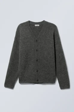 Weekday RELAXED KNITTED WOOL-BLEND CARDIGAN black Discount