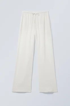 Weekday RELAXED LINEN BLEND TROUSERS dusty white Store