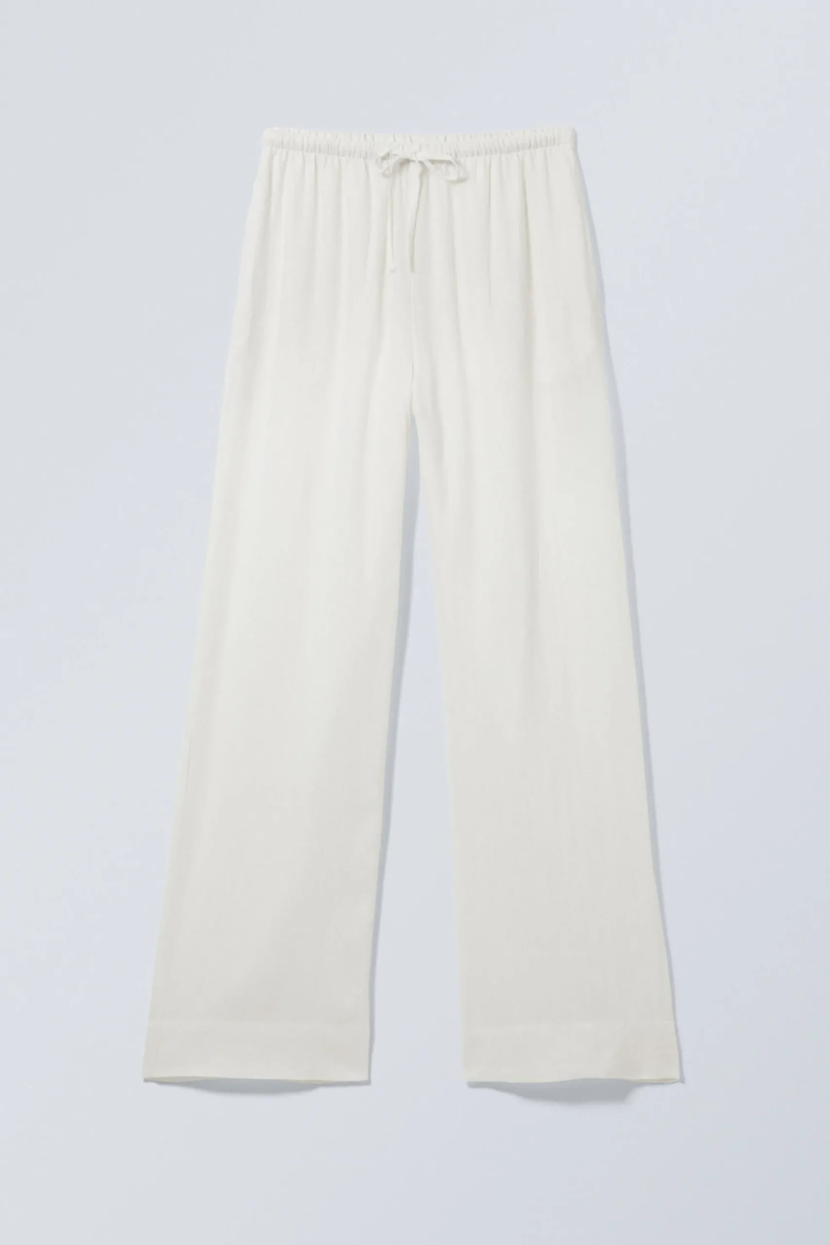 Weekday RELAXED LINEN BLEND TROUSERS dusty white Store