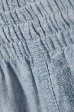 Weekday RELAXED LINEN BLEND TROUSERS dusty blue melange Store