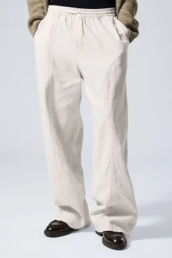 Weekday RELAXED LINEN BLEND TROUSERS dusty ecru melange Best Sale