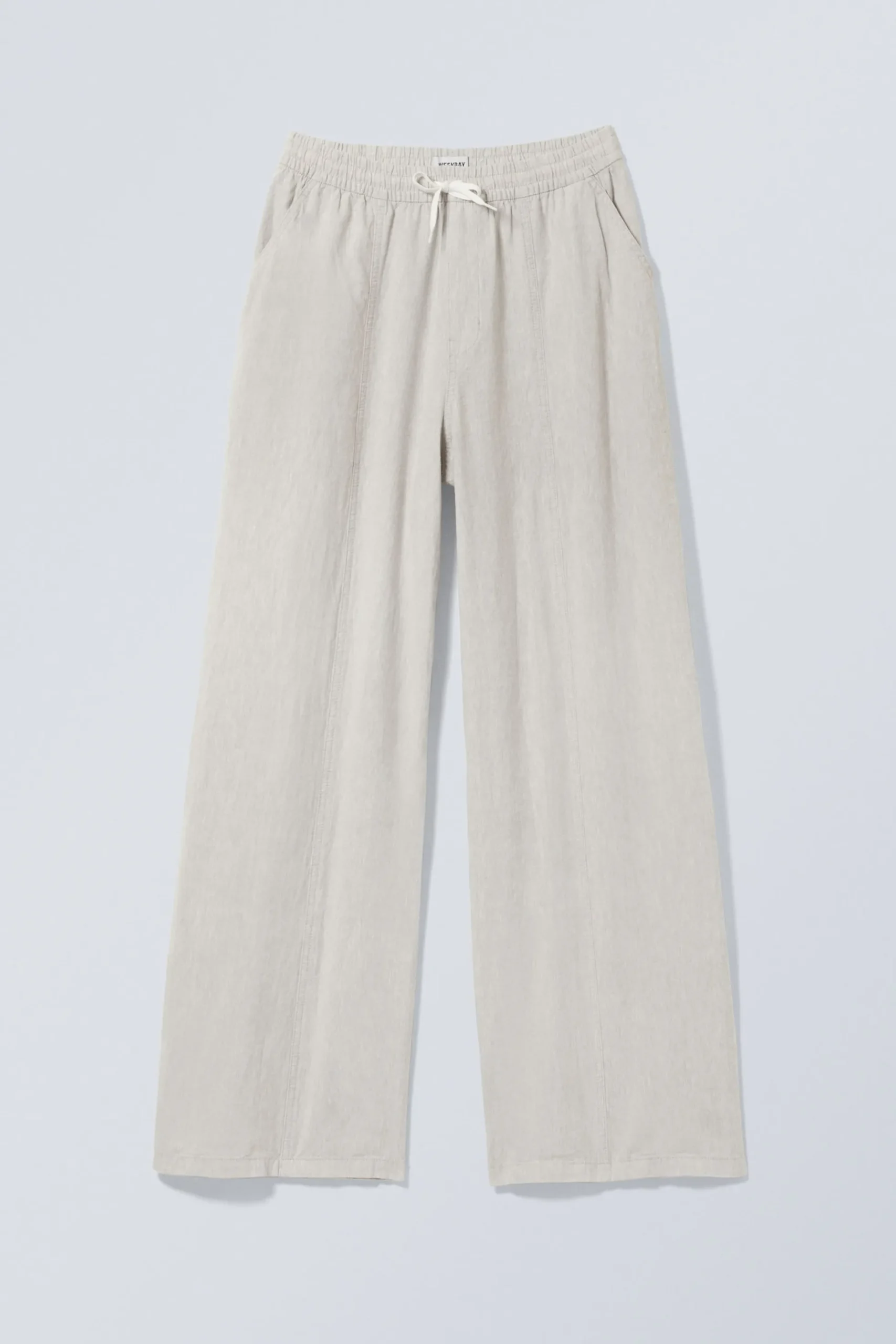 Weekday RELAXED LINEN BLEND TROUSERS dusty ecru melange Best Sale