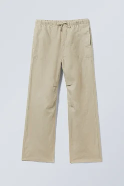 Weekday RELAXED LINEN TROUSERS ecru Fashion