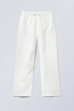 Weekday RELAXED LINEN TROUSERS dusty white New