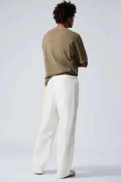 Weekday RELAXED LINEN TROUSERS dusty white New