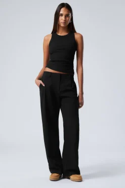 Weekday RELAXED PLEATED SUITING TROUSERS black New