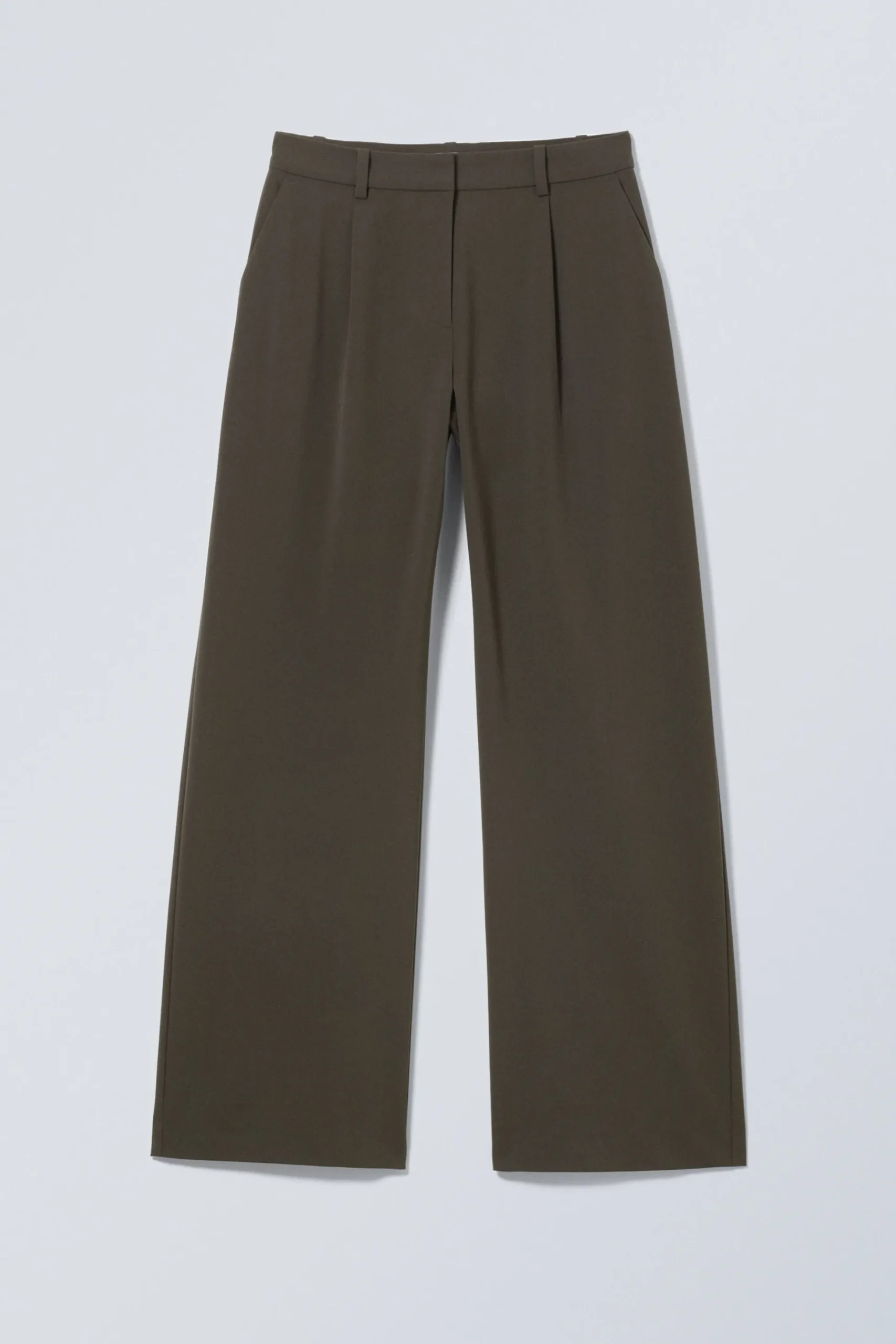 Weekday RELAXED PLEATED SUITING TROUSERS dark mole Fashion