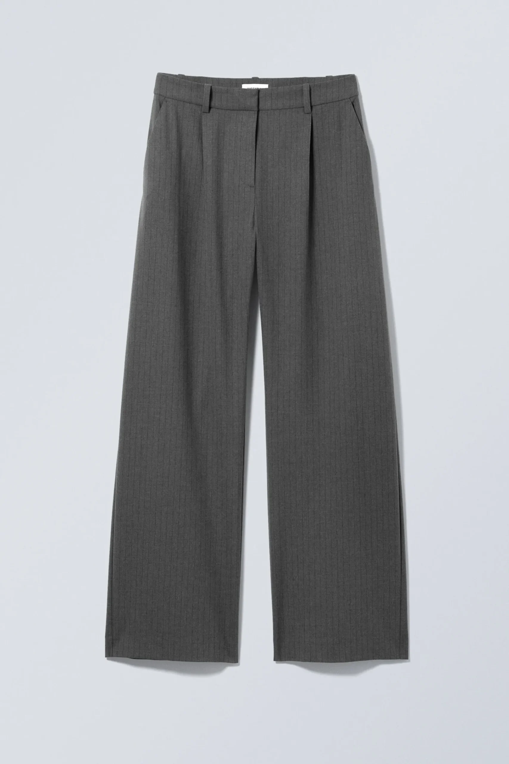 Weekday RELAXED PLEATED SUITING TROUSERS dark grey pinstripe Best Sale