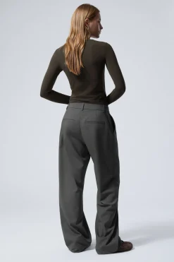 Weekday RELAXED PLEATED SUITING TROUSERS dark grey Clearance