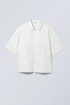 Weekday RELAXED SHORT SLEEVE COTTON SHIRT dusty white Online