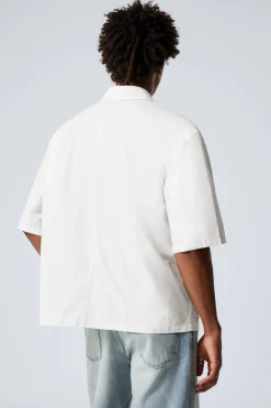 Weekday RELAXED SHORT SLEEVE COTTON SHIRT dusty white Online