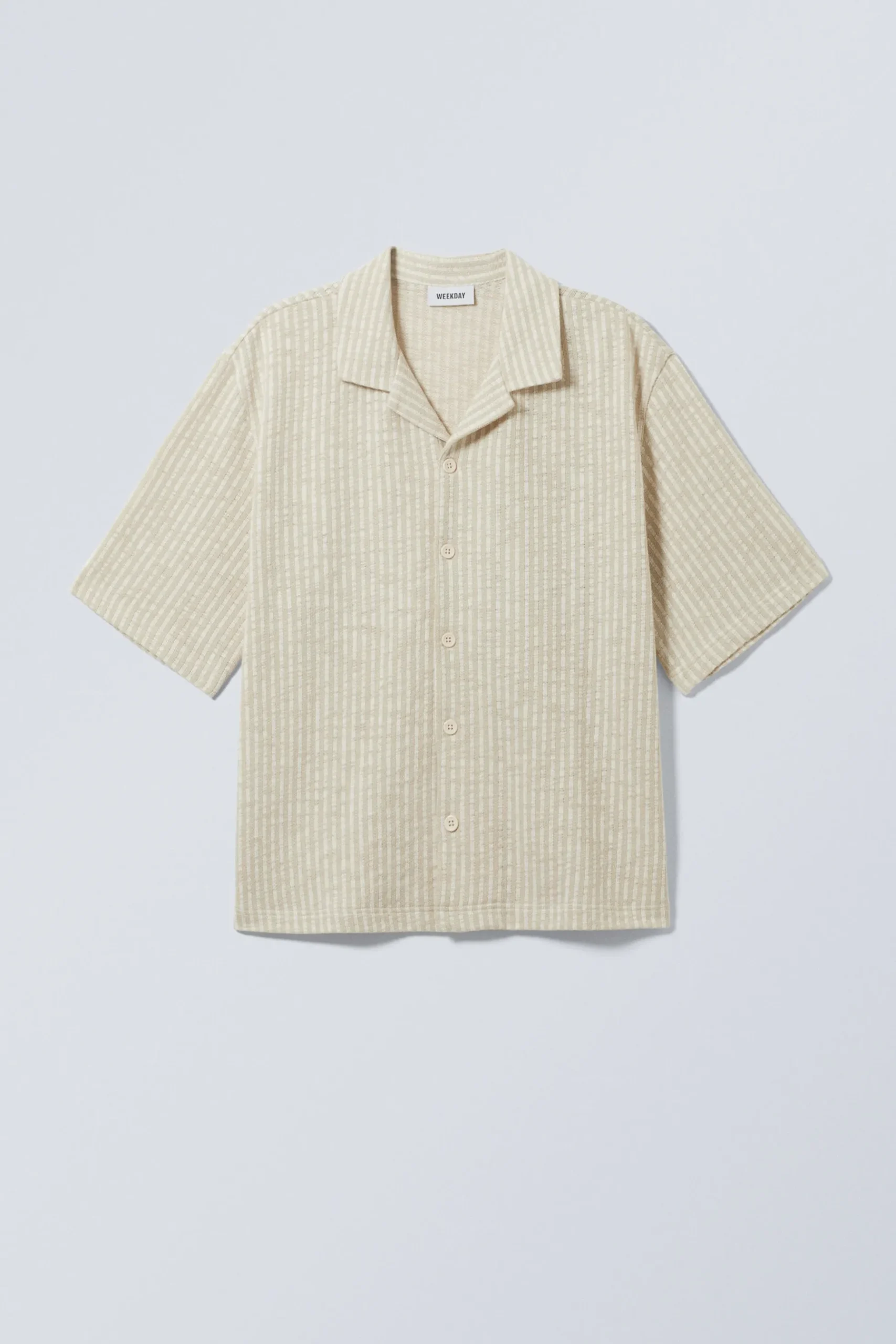 Weekday RELAXED STRIPED RESORT SHIRT beige stripe Outlet