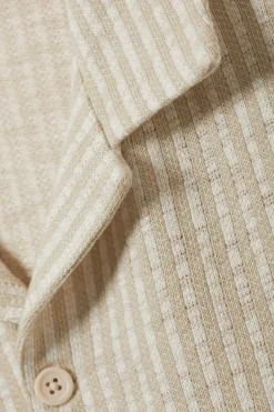Weekday RELAXED STRIPED RESORT SHIRT beige stripe Outlet