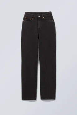 Weekday RESOLUTE CURVE HIGH WAISTED REGULAR STRAIGHT JEANS tuned black black Best Sale