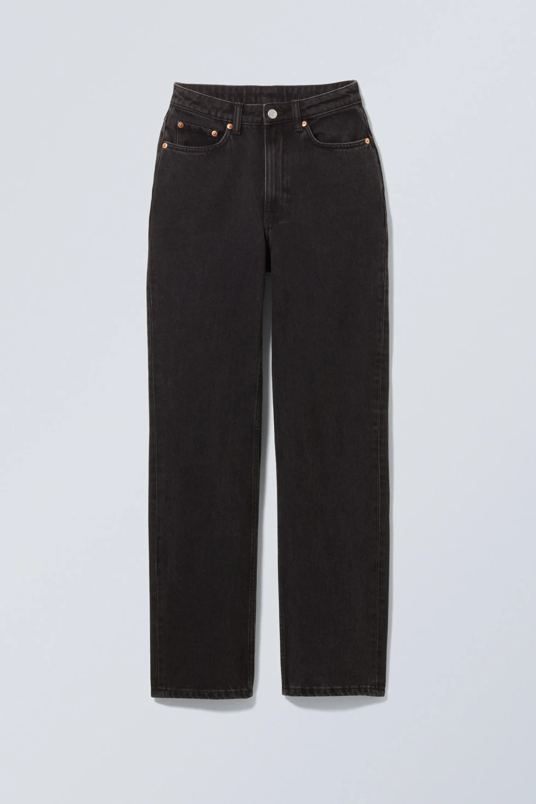 Weekday RESOLUTE CURVE HIGH WAISTED REGULAR STRAIGHT JEANS tuned black black Best Sale