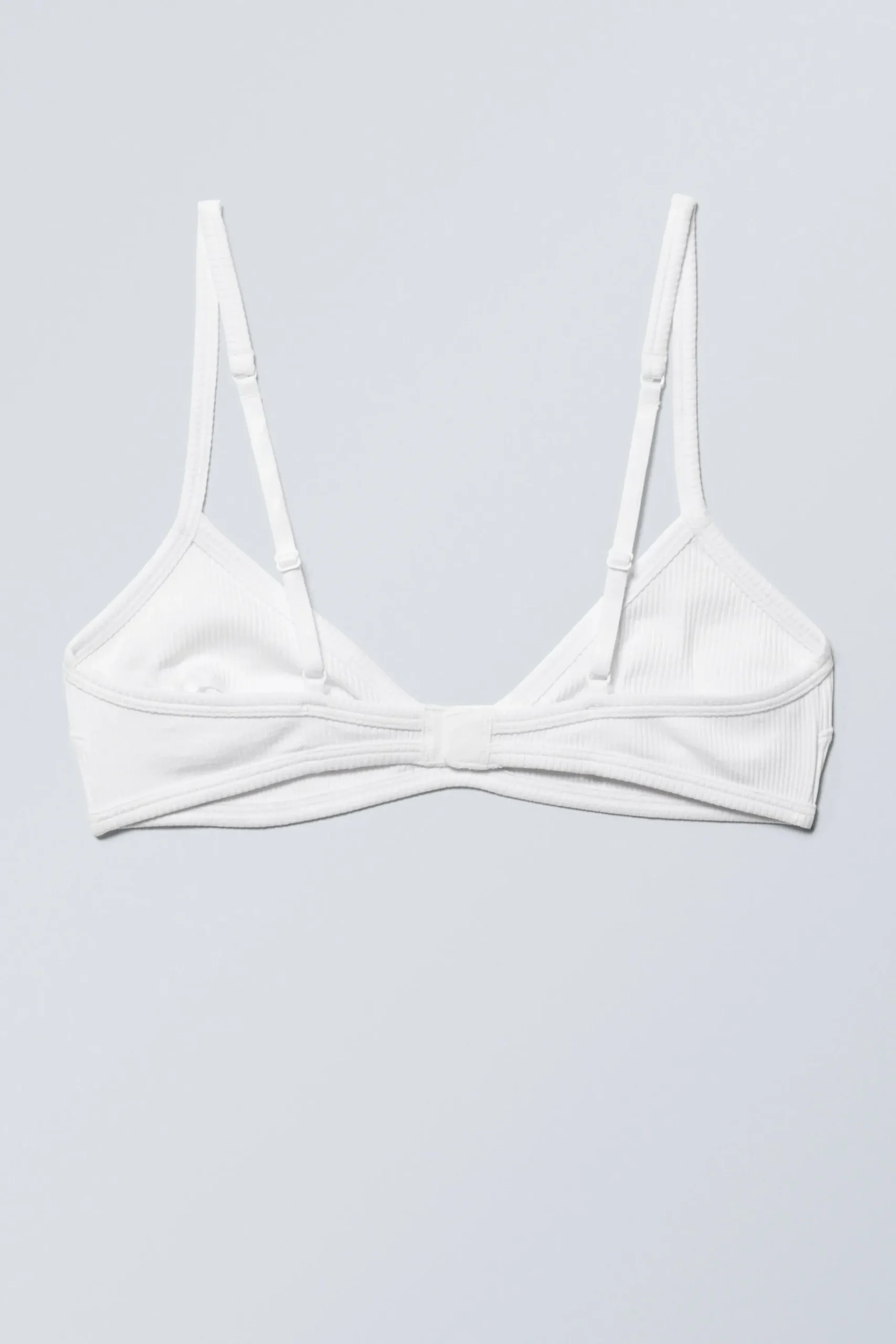 Weekday RIB SCOOP COTTON BRA white Cheap
