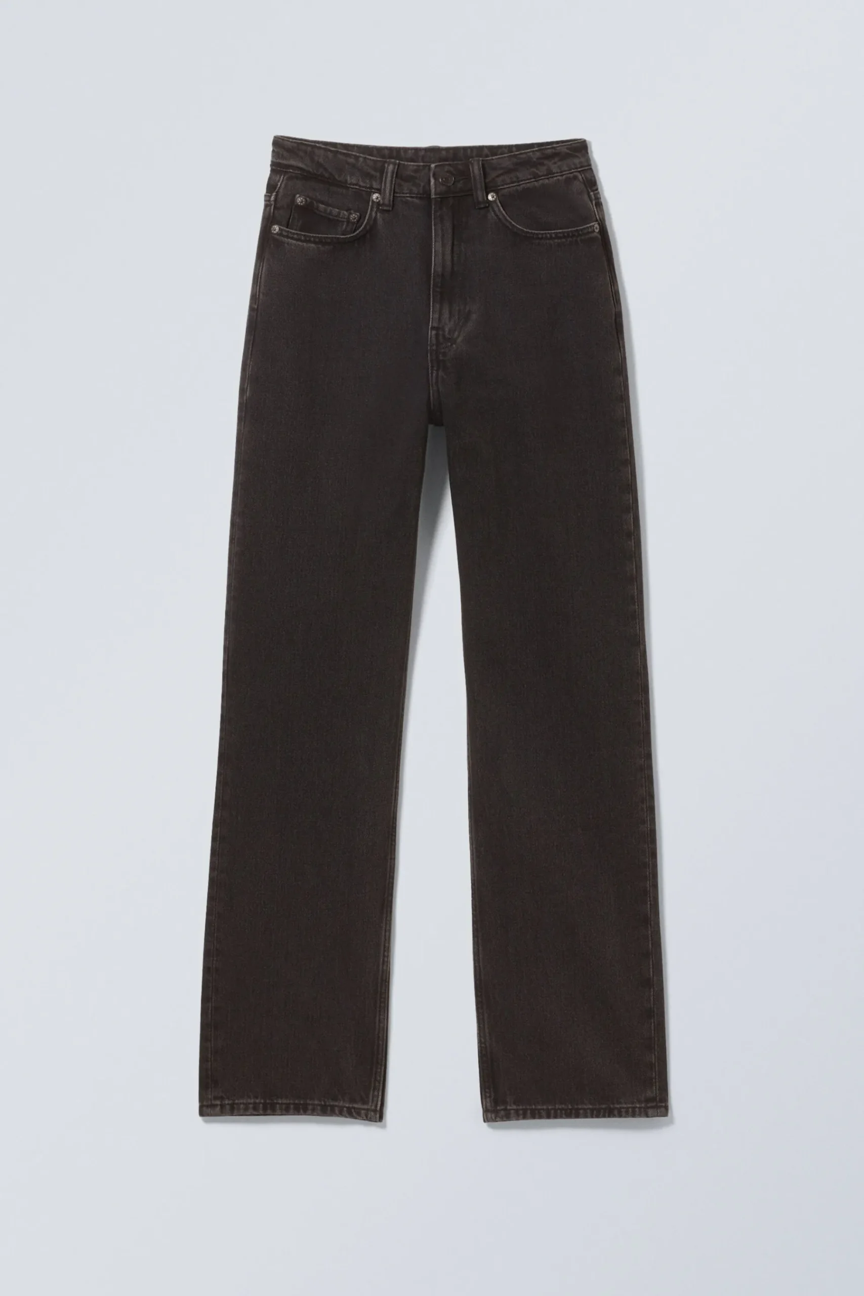 Weekday ROWE SUPER HIGH WAISTED REGULAR STRAIGHT LEG JEANS echo black black Best Sale