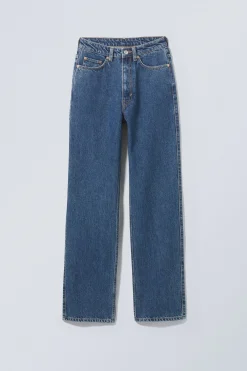 Weekday ROWE SUPER HIGH WAISTED REGULAR STRAIGHT LEG JEANS nobel blue medium blue Sale