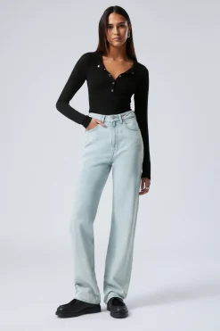 Weekday ROWE SUPER HIGH WAISTED REGULAR STRAIGHT LEG JEANS opulent blue light blue Discount