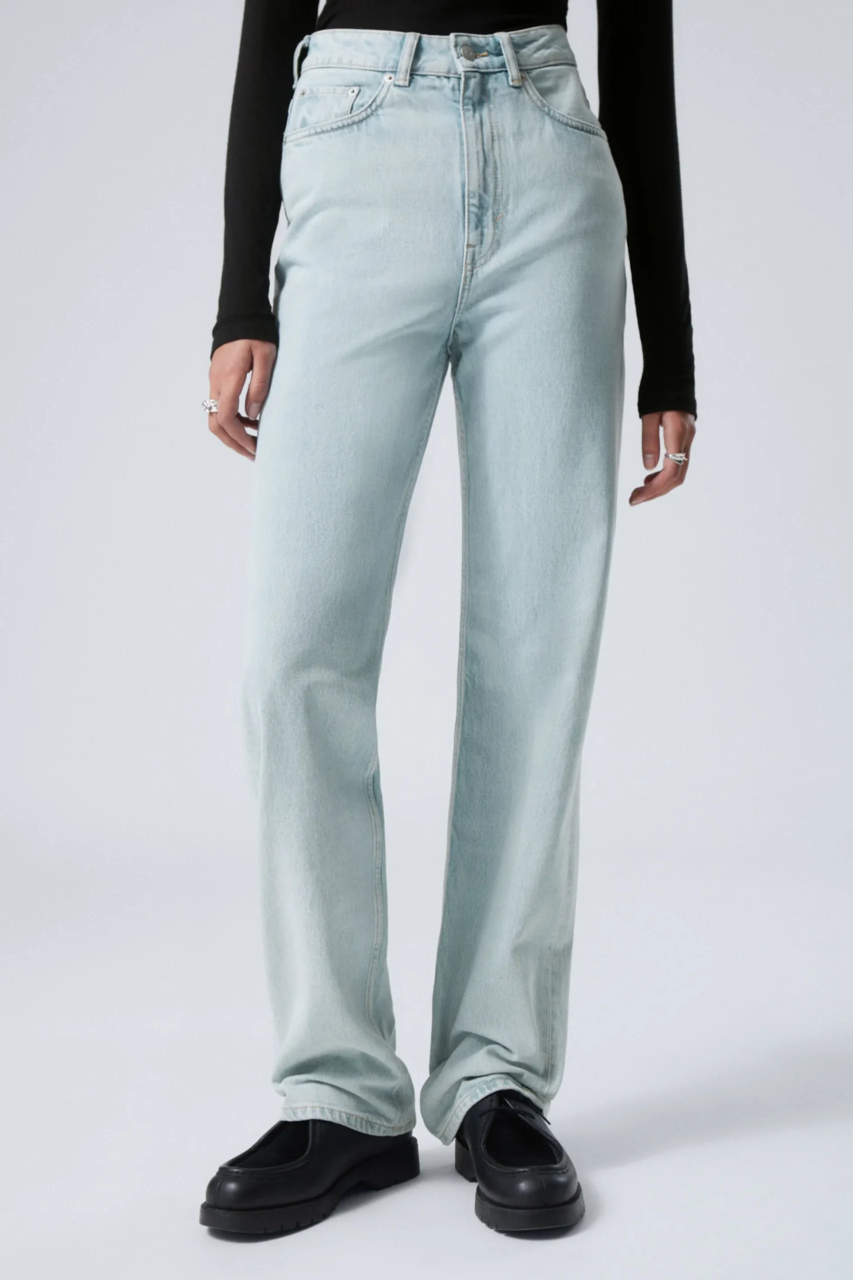 Weekday ROWE SUPER HIGH WAISTED REGULAR STRAIGHT LEG JEANS opulent blue light blue Discount
