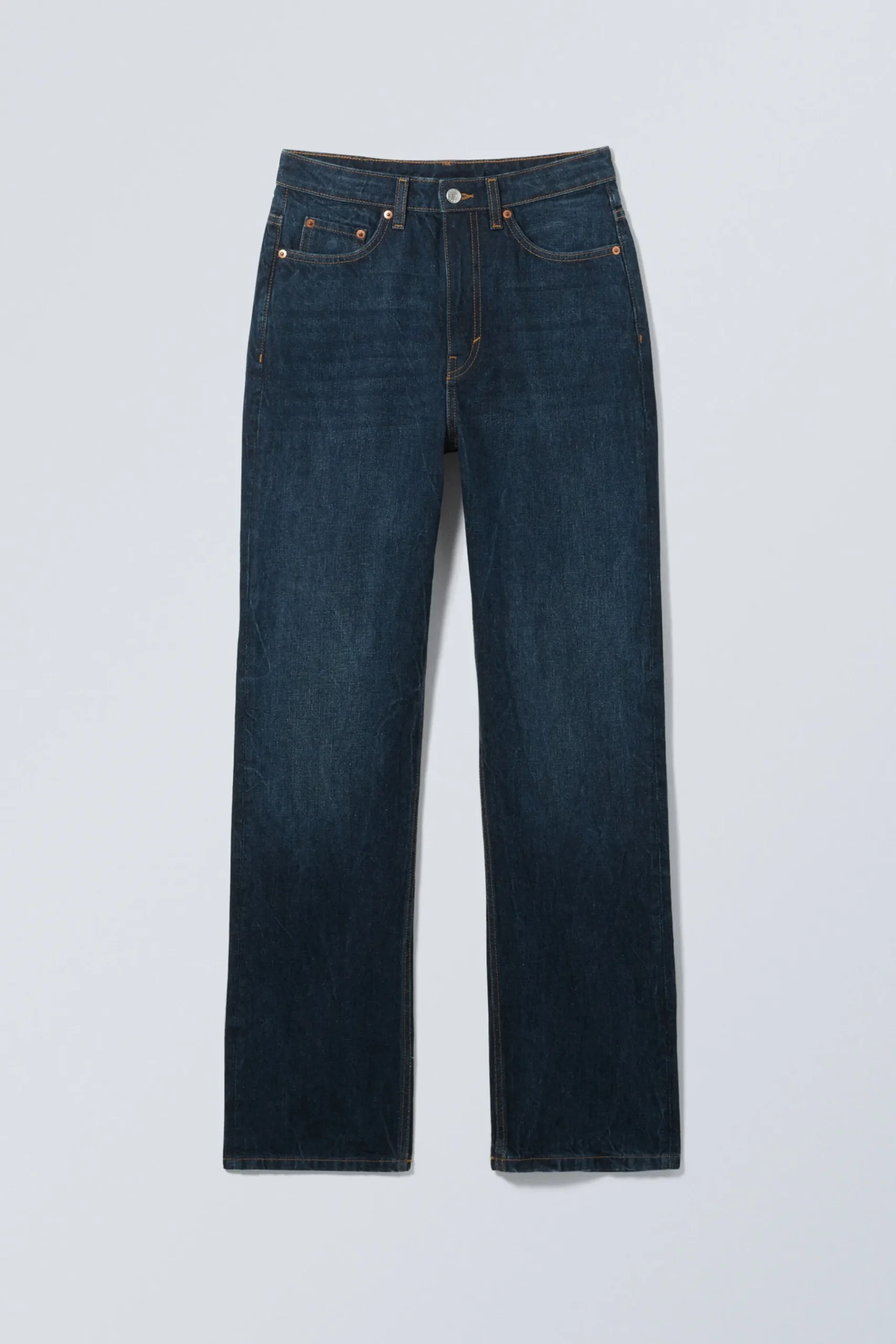 Weekday ROWE SUPER HIGH WAISTED REGULAR STRAIGHT LEG JEANS compact blue dark blue Best
