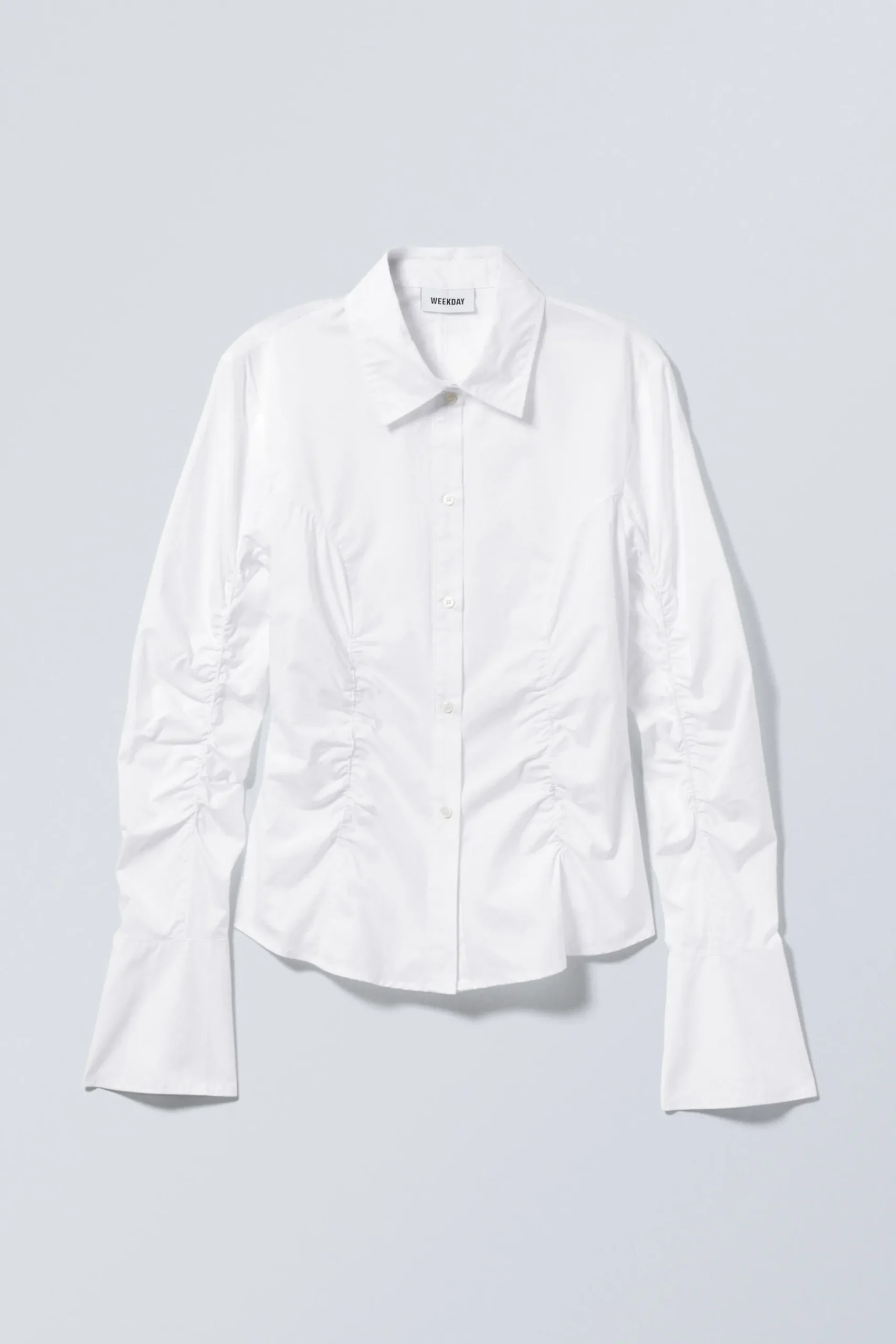 Weekday RUCHED POPLIN SHIRT white Cheap