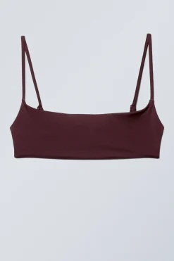 Weekday SCOOP NECK BIKINI TOP dark maroon Best Sale
