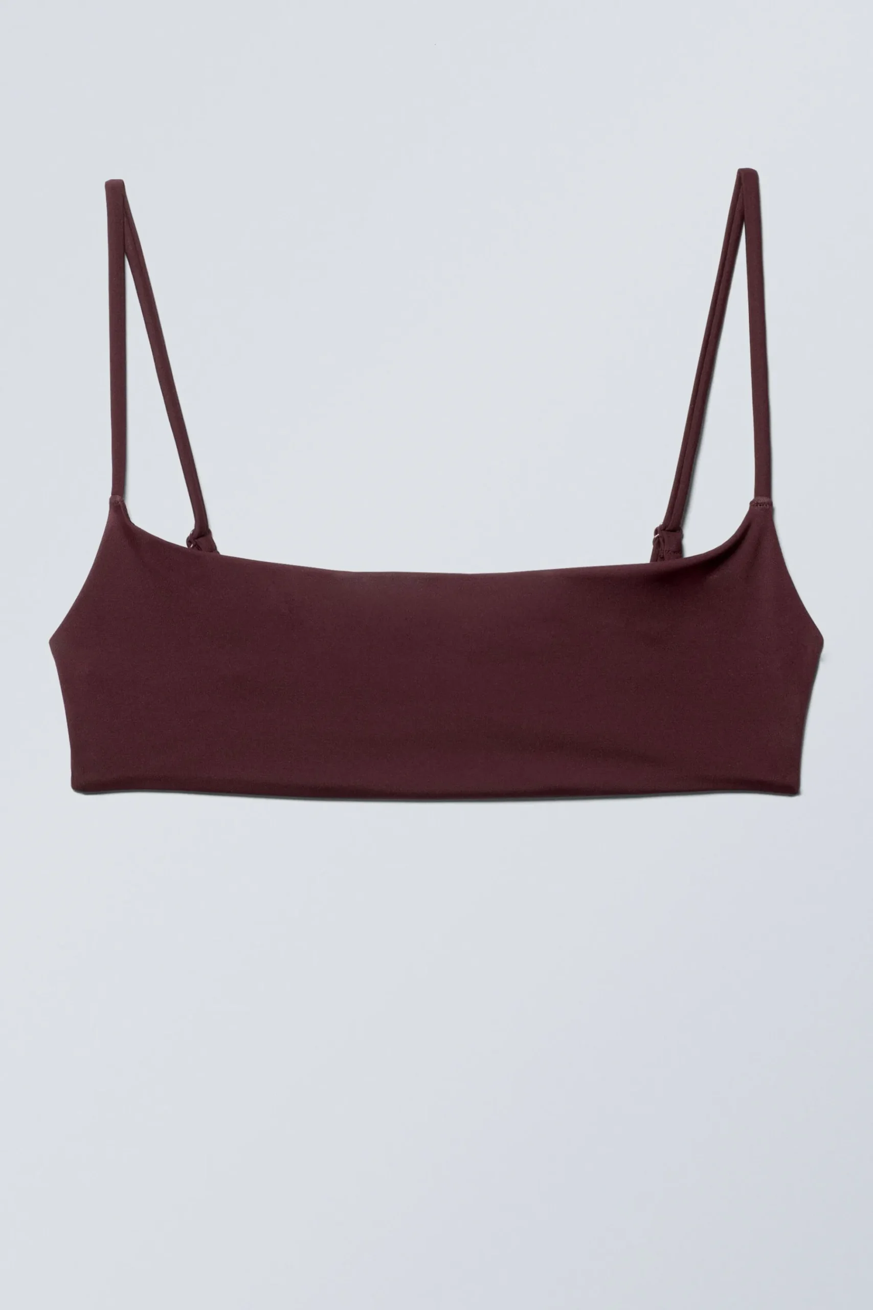 Weekday SCOOP NECK BIKINI TOP dark maroon Best Sale