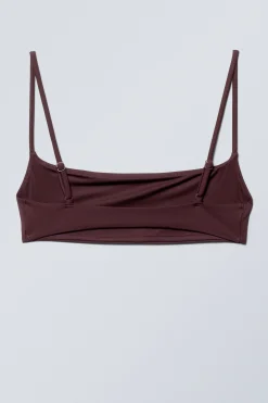 Weekday SCOOP NECK BIKINI TOP dark maroon Best Sale