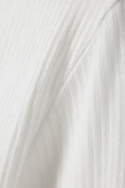 Weekday SHEER RIB LONG SLEEVE TOP white Best Sale