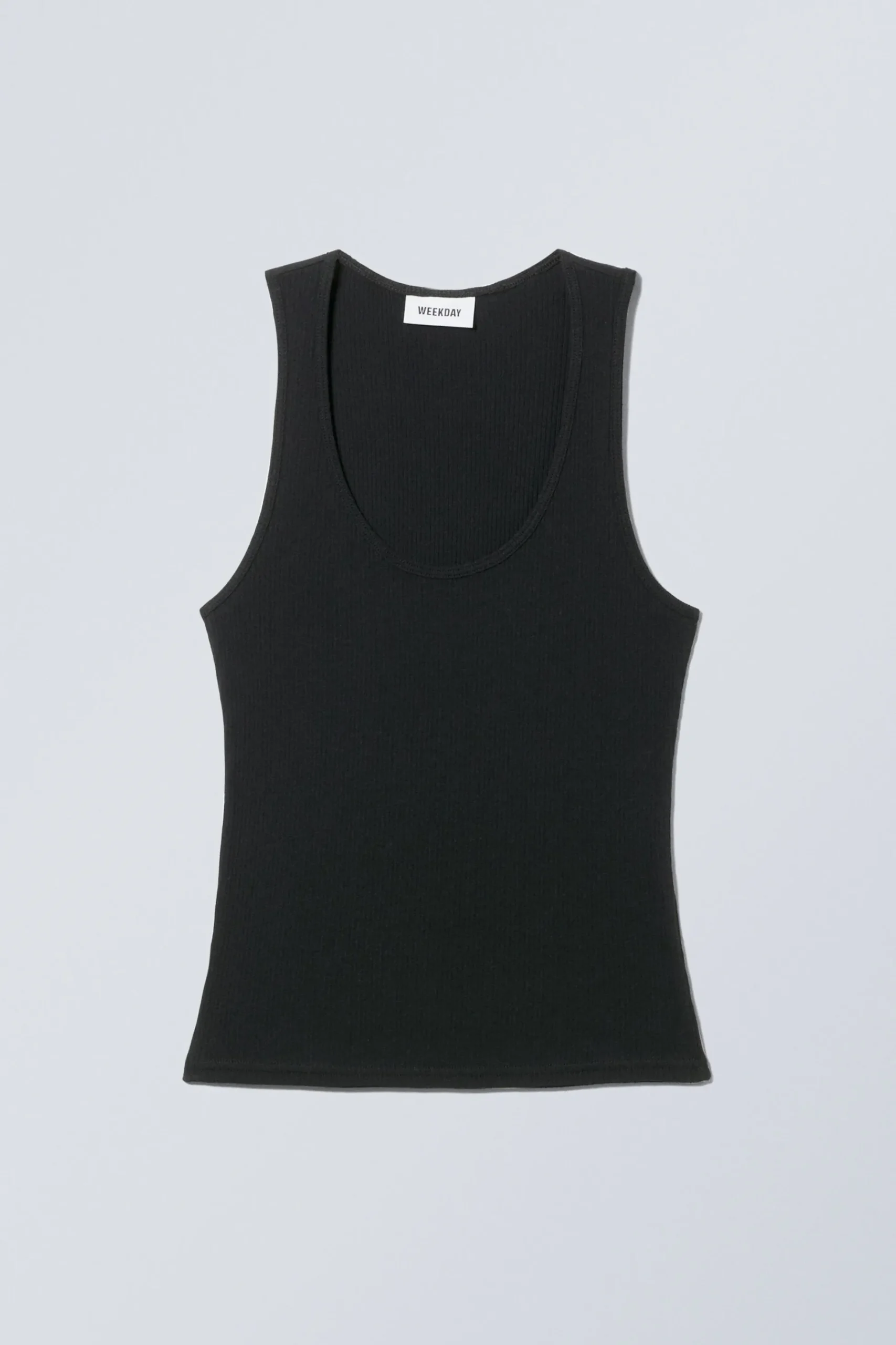 Weekday SHEER RIB TANK TOP black Sale