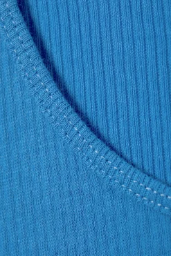 Weekday SHEER RIB TANK TOP bright blue Shop