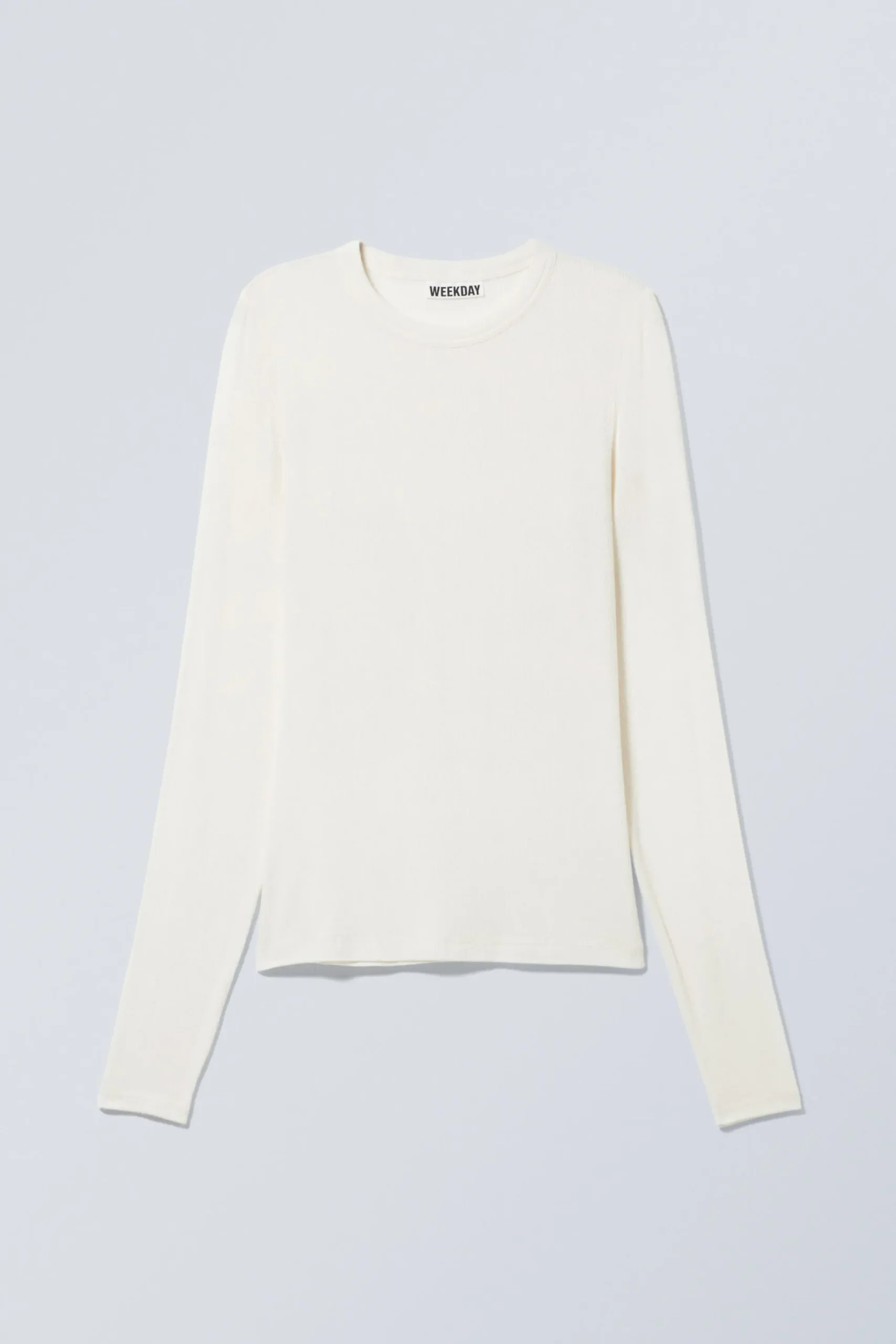 Weekday SHEER RIBBED LONG SLEEVE TOP white Best