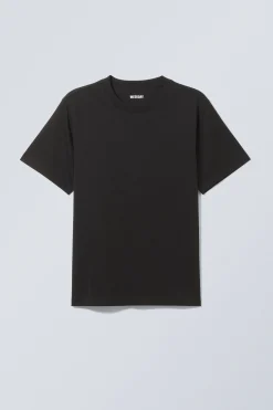 Weekday SHORT BOXY HEAVYWEIGHT T-SHIRT black Store