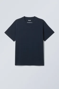 Weekday SHORT BOXY HEAVYWEIGHT T-SHIRT dark blue Best Sale