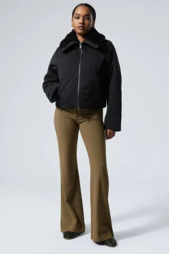 Weekday SHORT FUR COLLAR JACKET black Fashion